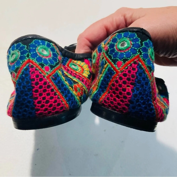 SAM EDELMAN Sz 9 Felicia Boho  Embroidered Almond Toe Ballet Flats - Picture 9 of 12